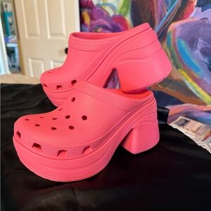 CROCS Women's Siren Platform Clog Pink